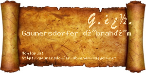 Gaunersdorfer Ábrahám névjegykártya